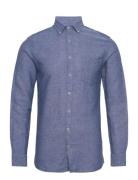 Cotton/Linen Shirt L/S Lindbergh Blue