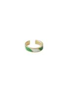 Striped Candy Ring Design Letters Green