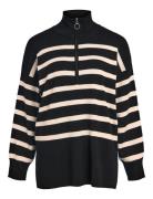 Objester L/S Knit Zip Pullover Noos Object Black