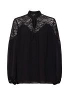 Chiffon Blouse With Lace Esprit Collection Black