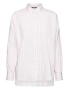 Striped Over D High Low Blouse Esprit Collection Pink