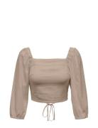 Onlcaro 3/4 Balloon Linen Bl Top Cc Pnt ONLY Beige