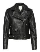 Objnandita Leather Jacket Object Black
