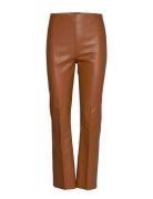 Slkaylee Pu Kickflare Pants Soaked In Luxury Brown