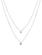 Lucia Recycled 2-In-1 Crystal Necklace Silver-Plated Pilgrim Silver