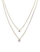 Lucia Recycled 2-In-1 Crystal Necklace Gold-Plated Pilgrim Gold