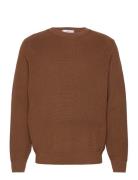 Structured Cotton Sweater Mango Brown