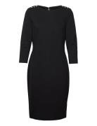 Ponte Three-Quarter-Sleeve Dress Lauren Ralph Lauren Black