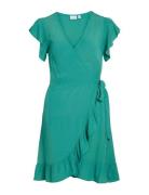 Vifini Wrap S/S Short Dress - Noos Vila Blue