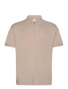 Slhfave Zip Ss Polo B Selected Homme Cream