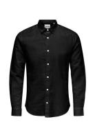 Onscaiden Ls Solid Linen Shirt Noos ONLY & SONS Black