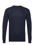 Man Fine Knit O-Neck Sweater Davida Cashmere Navy