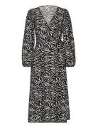 Objleonora L/S Wrap Midi Dress Noos Object Black