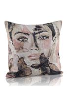 Butterfly Queen - Jacquard Cushion Carolina Gynning Grey