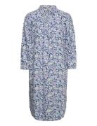 Viscose Midi Dress With All-Over Print Esprit Casual Blue
