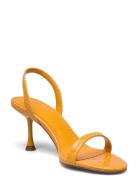 Heel Croc-Effect Sandals Mango Orange