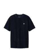 Relaxed Towelling T-Shirt Tom Tailor Navy