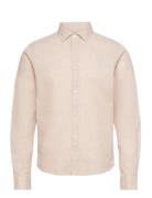 Jamie Cotton Linen Shirt Ls Clean Cut Copenhagen Cream