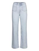 Wideleg Jeans With Pockets Mango Blue