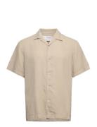 Slhrelax-Pastel-Linen Shirt Ss Resort W Selected Homme Beige