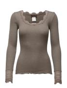 Silk T-Shirt W/ Lace Rosemunde Brown