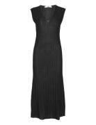 Knitted Dress With Contrasting Details Mango Black