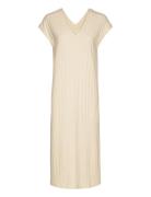 Linen Rib Sleeveless V-Neck Dress GANT Cream