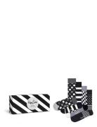 4-Pack Classic Black & White Socks Gift Set Happy Socks Black