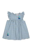 Blue Stripes Ruffle Dress Bobo Choses Navy