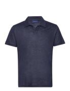 Linen Solid Ss Polo GANT Navy