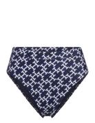 High Waist Cheeky Bikini Print Tommy Hilfiger Blue