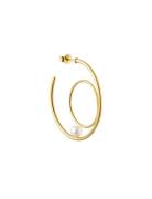 Peal Drop Circle Hoop Gold Plated Design Letters Gold