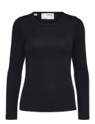 Slfdianna Ls O-Neck Top Noos Selected Femme Black