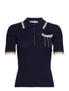 Knit Fitted Polo Shirt REMAIN Birger Christensen Navy