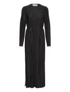 Slfellie Ls Plisse Maxi Dress Selected Femme Black