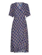 Onlleah S/S Wrap Midi Dress Ex Ptm ONLY Navy