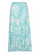 Floral Long Skirt Mango Blue