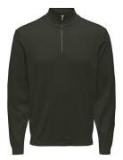 Onswyler Life Reg 14 Half Zip Knit Noos ONLY & SONS Green