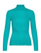 Silk T-Shirt Regular Ls Roller Neck Rosemunde Blue