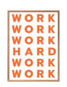 St-Work-Hard Poster & Frame Patterned