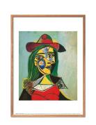 Woman In Hat And Fur Poster & Frame Patterned