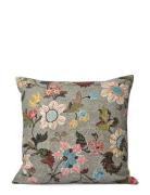 C/C 50X50 Grey Flower Linen Ceannis Patterned