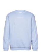 Crew Neck Sweater With Print Tom Tailor Blue