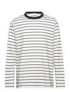 Striped Long Sleeves T-Shirt Mango White