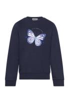 Sweatshirt With Butterfly Print Tom Tailor Navy