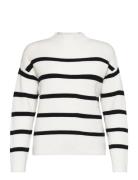 Viril Mockneck L/S Knit Rib Top 2- Noos Vila White