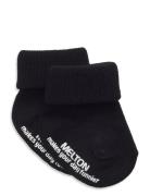 Cotton Socks With Anti-Slip Melton Black