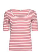 T-Shirt Ribbed Tom Tailor Pink