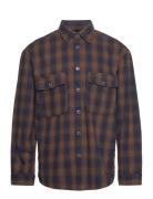 Slhloosemason-Flannel Overshirt Noos Selected Homme Brown