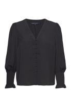 Crepe V Neck Blouse French Connection Black